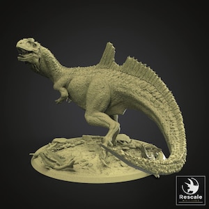 Concavenator version without proto-feathers, fantasy wargame miniature, Rescale Miniatures, Dinotopia, Miniature, tabletop miniature.