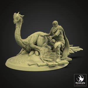 Pack Oviraptor Mounted, fantasy wargame miniature, Rescale Miniatures, Dinotopia, Miniature, tabletop miniature, Dinotopia.