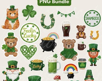 Saint Patrick namaakgaren PNG-clipart, luxe Saint Patrick Day-aquarelbundel (digitaal bestand)