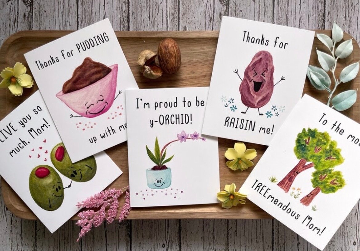 Build Your Own 10pack Pun Greeting Cards Watercolor Illustrations — free download