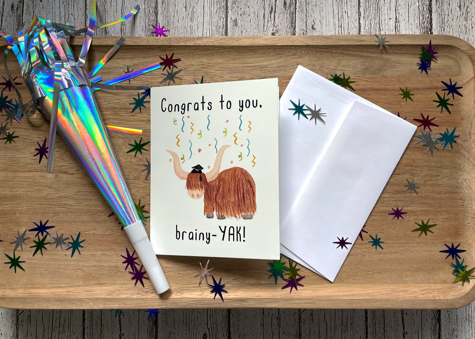 Graduation Pun Greeting Cards Watercolor Illustrations (individual or 5 — free download