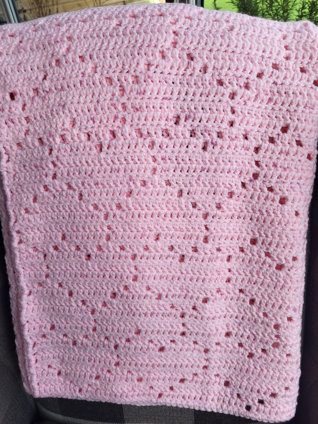 Crochet Love Heart Baby Blanket Etsy
