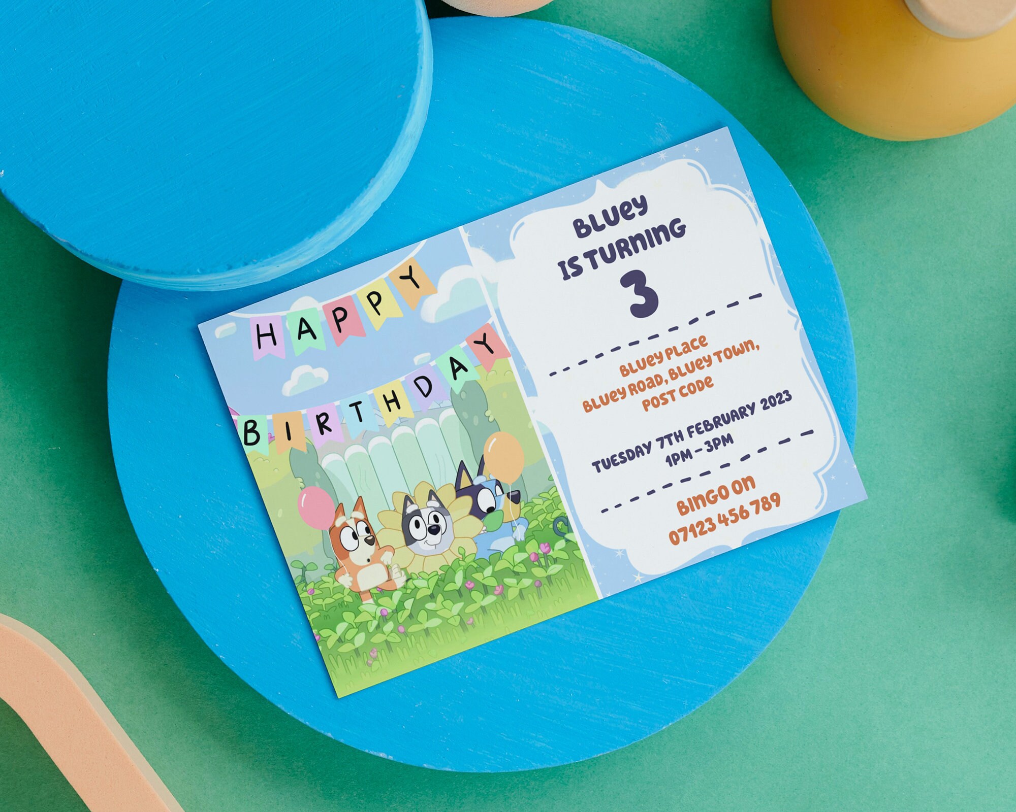 Bluey Party Invitations & Envelopes Bluey Birthday Party Etsy UK