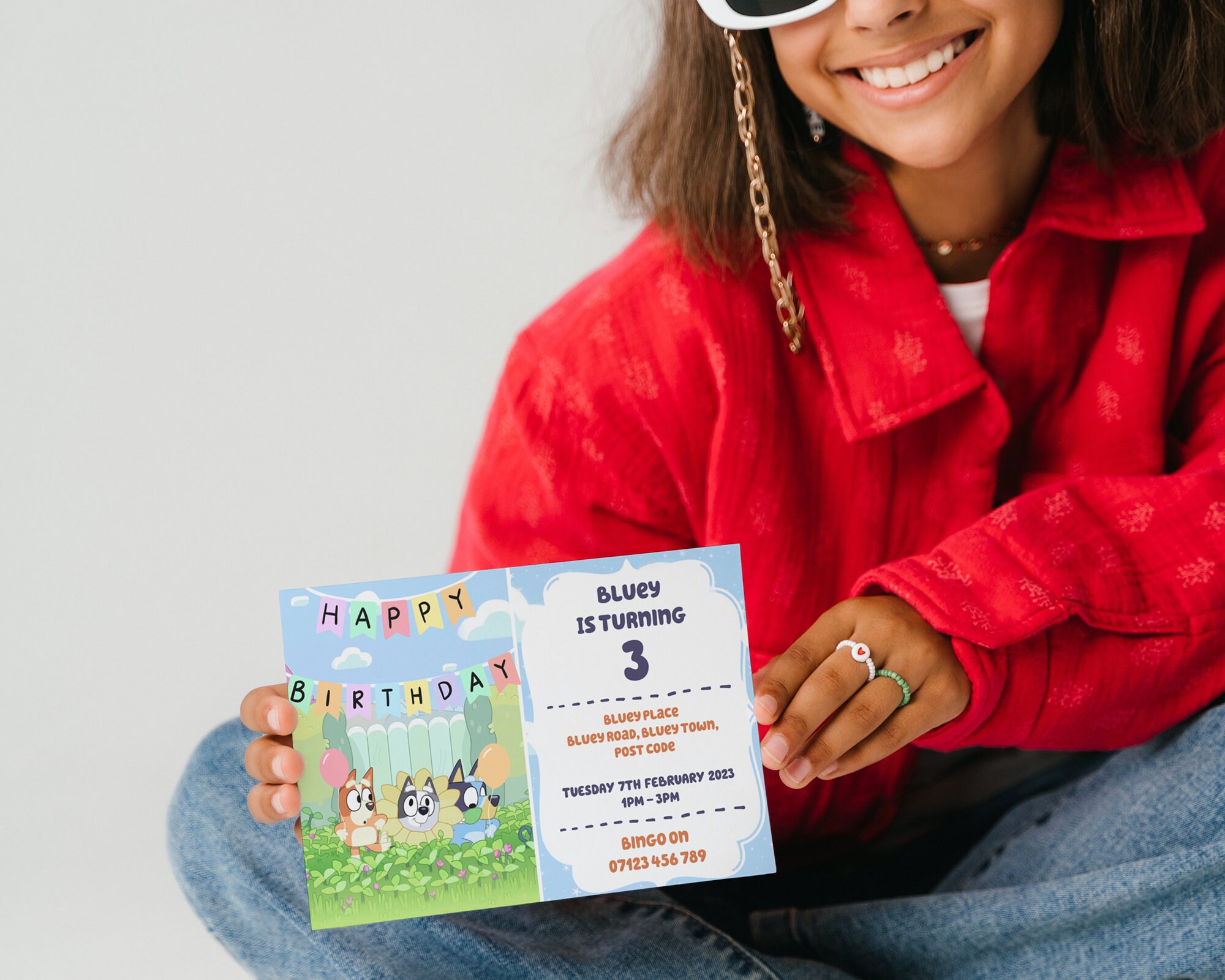 Bluey Party Invitations & Envelopes Bluey Birthday Party Etsy UK