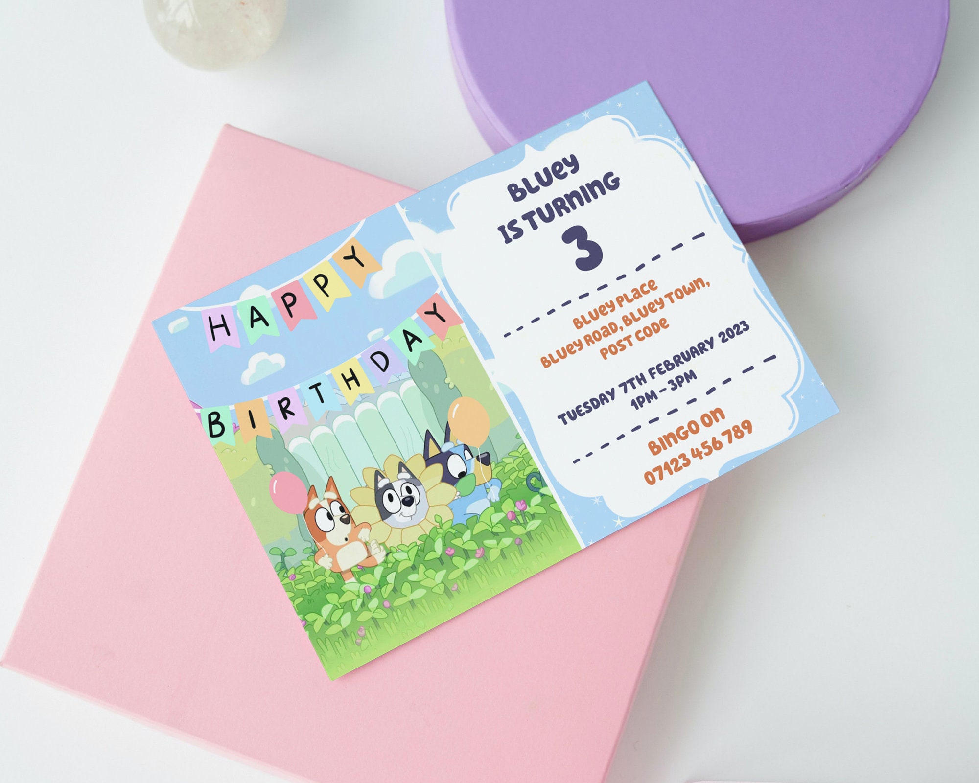 Bluey Party Invitations & Envelopes Bluey Birthday Party Etsy UK