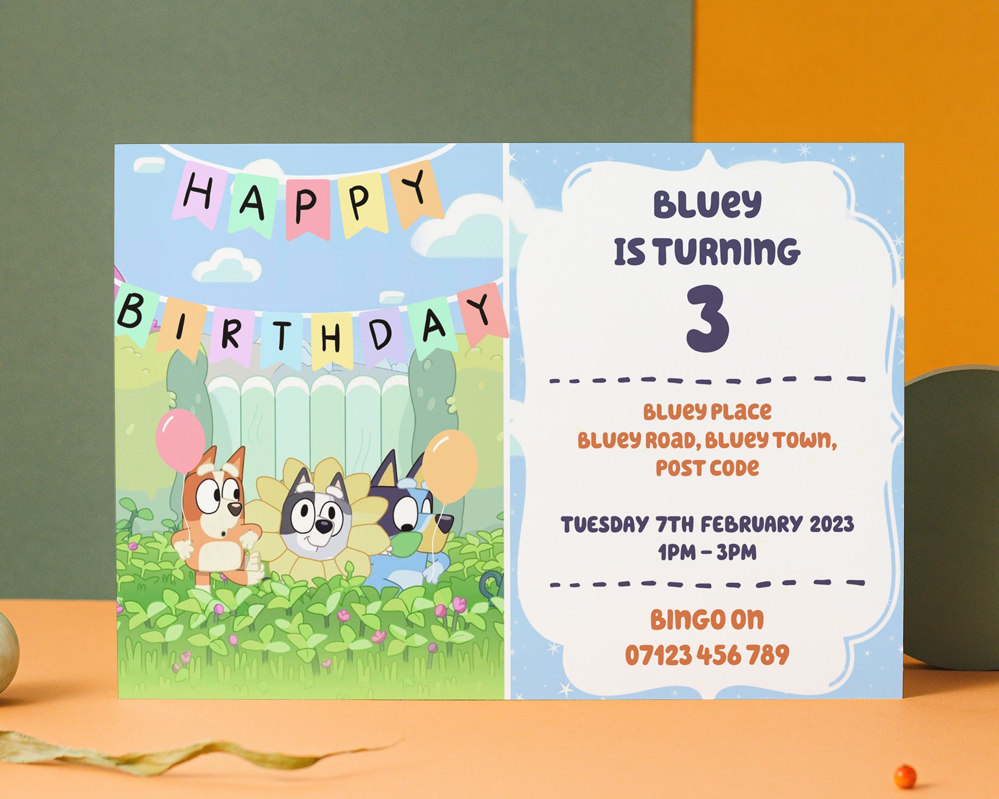 Bluey Party Invitations & Envelopes Bluey Birthday Party Etsy UK