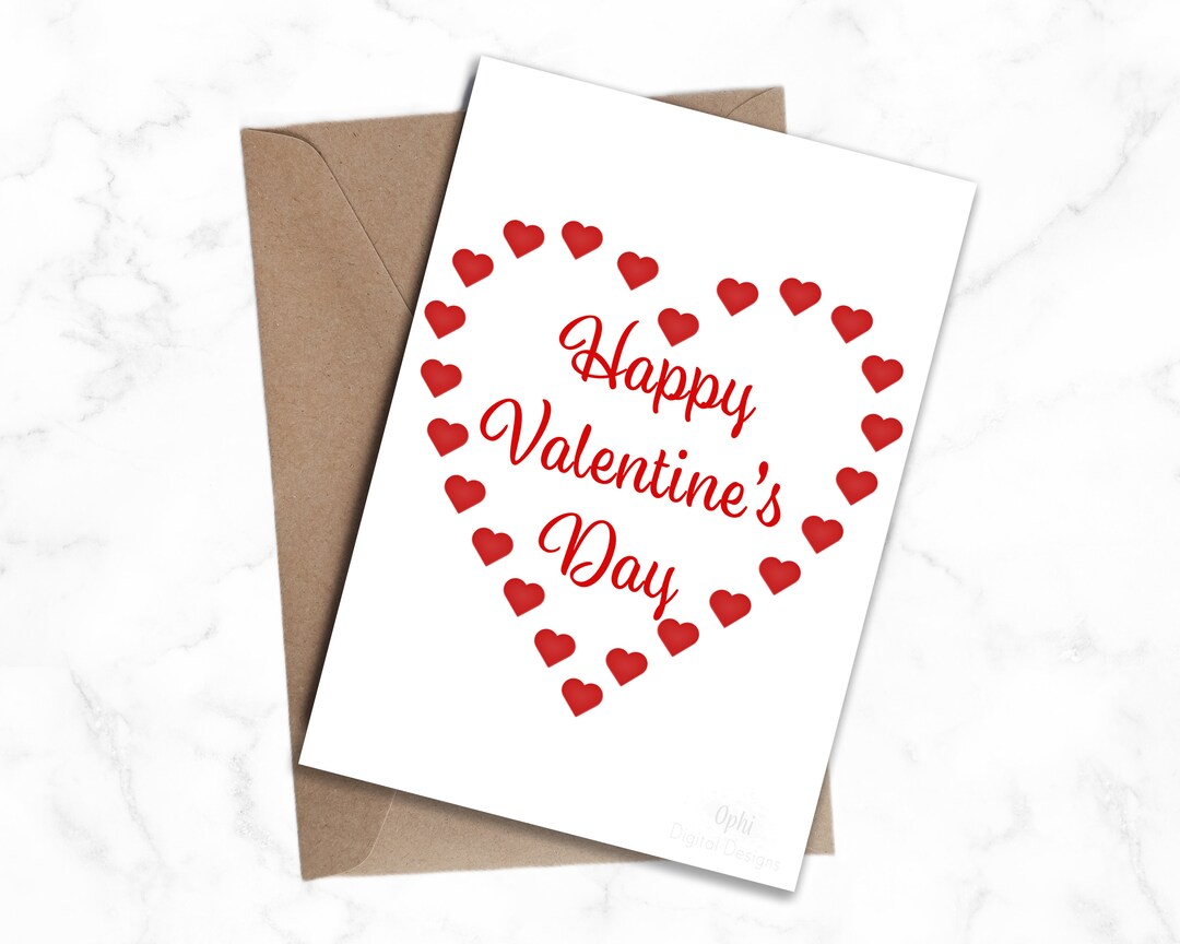 Happy Valentines Day Printable Card Digital Download Etsy