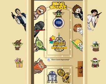 Star Wars - Imanes inspirados en Disney para cruceros/ Han solo, Leia, Luke, Yoda, Obi-wan, Darth Vader /Ideas de regalo /Decoración de puertas de crucero