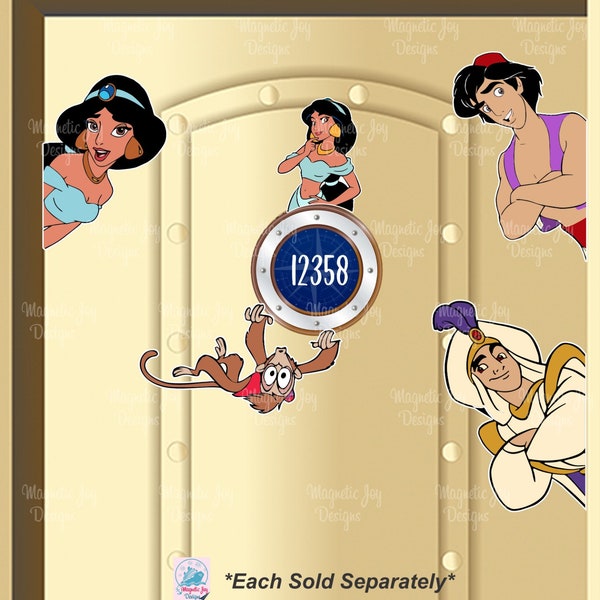 Aladdin  - Disney-inspired Magnets For Cruise Ships Door/ Aladdin, Jasmine, Abu, Prince Ali /Aladin/Alladin /Gift ideas /Cruise Door Decor