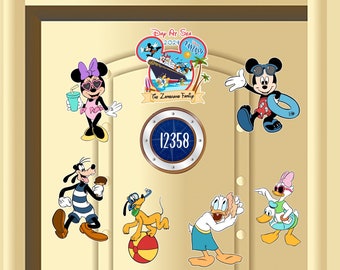 Day at Sea Boat- Personalized Disney-inspired Magnets For Cruise Ships' Staterooms/Mickey/Minnie/Donald/Daisy/Goofy/Pluto