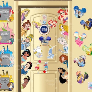 Princesses -Disney-inspired Cruise Magnets/Ariel/Rapunzel/Aurora/Elsa/Belle/Cinderella/Anna/snow white/Tiana/Meredith/Disney princess/photo