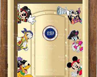 Pirate Mickey & Friends- Disney-inspired Magnets For Cruise Ships' Stateroom Doors/Minnie/Donald/Daisy/Goofy/Pluto/Gift idea/Cruise Decor