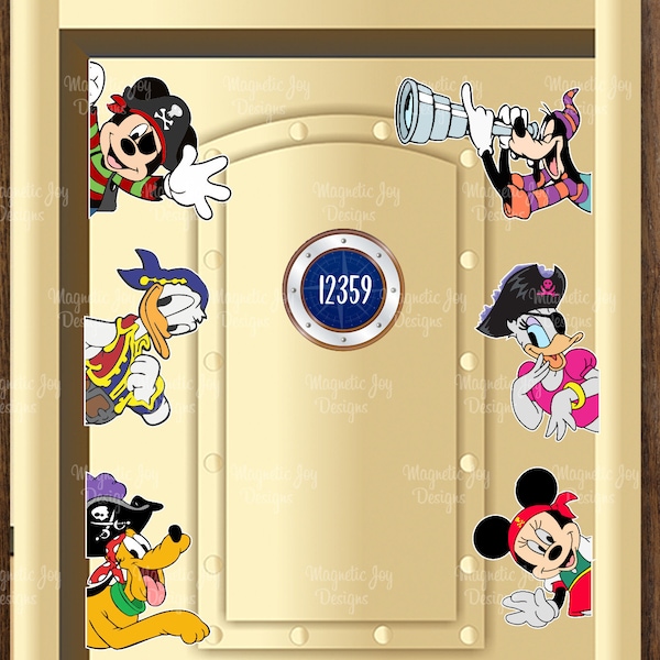 Pirate Mickey & Friends- Disney-inspired Magnets For Cruise Ships' Stateroom Doors/Minnie/Donald/Daisy/Goofy/Pluto/Gift idea/Cruise Decor