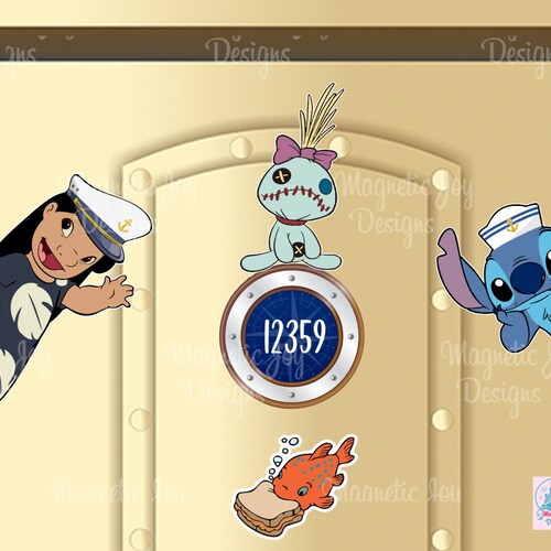 Stitch In Ship Lilo and Stitch Cruise Adoorable Door Magnets - Etsy