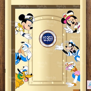 Sailor Mickey & Friends - Aimants inspirés de Disney pour les cabines de navires de croisière/Minnie/Donald/Daisy/Goofy/Pluto/Idée cadeau/Décoration de porte de croisière