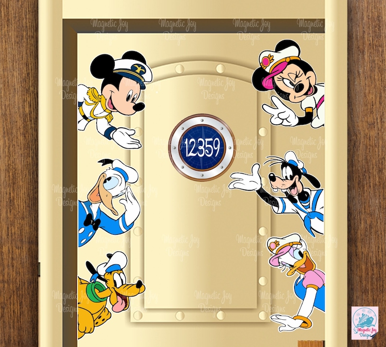 Sailor Mickey & Friends Disney-inspired Magnets For Cruise Ships' Staterooms/Minnie/Donald/Daisy/Goofy/Pluto/Gift idea/Cruise Door Decor ALL 6 SideDoor