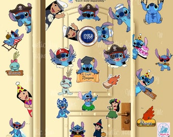 Lilo & Stitch-Disney Inspired Cruise Ships Door Magnets/pirate stitch/happy birthday/sailor stitch/captain lilo/Gift ideas/Cruise Door/ohana