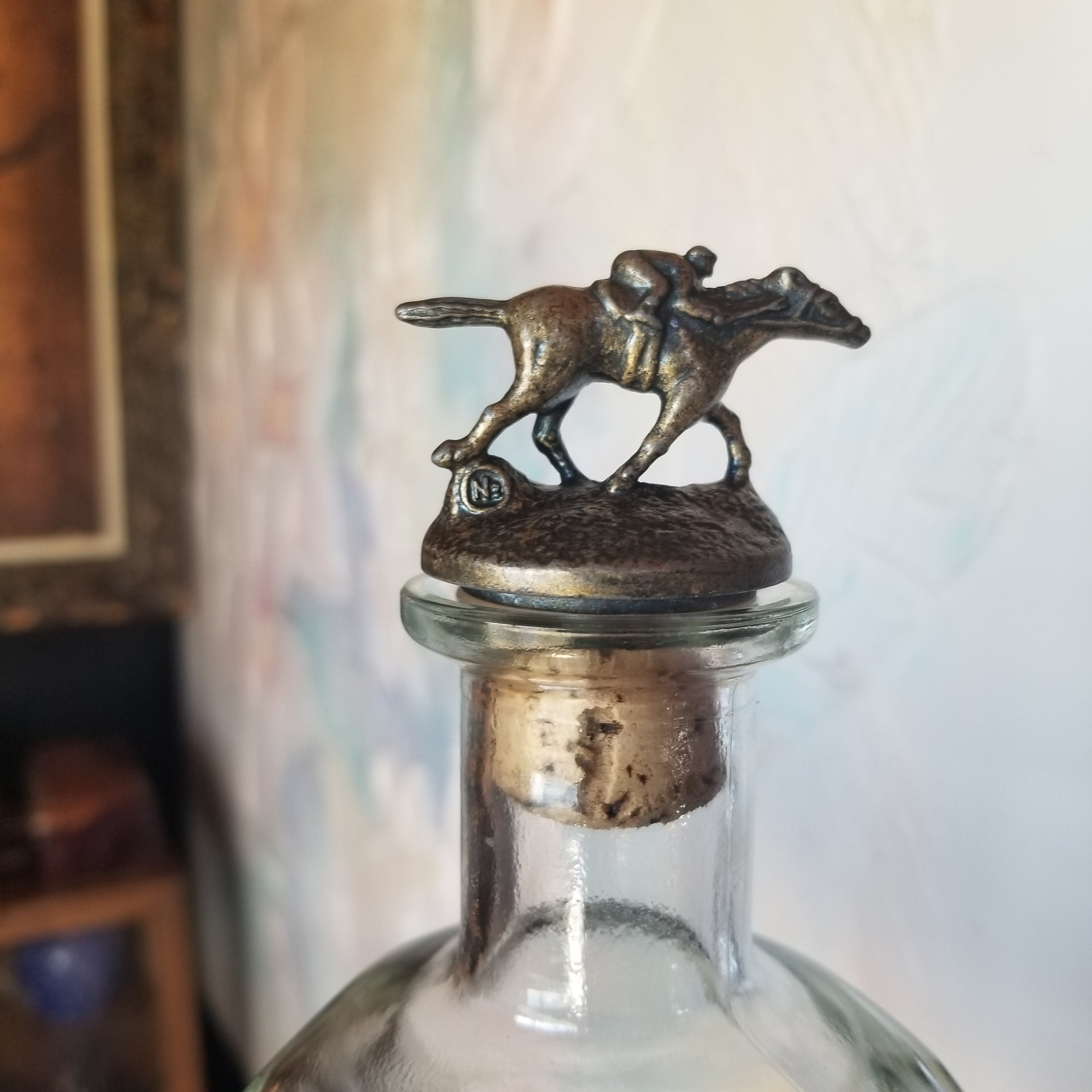 Blantons Bourbon Cowboy Jockey Decanter Bottle Horse Racing Derby Etsy