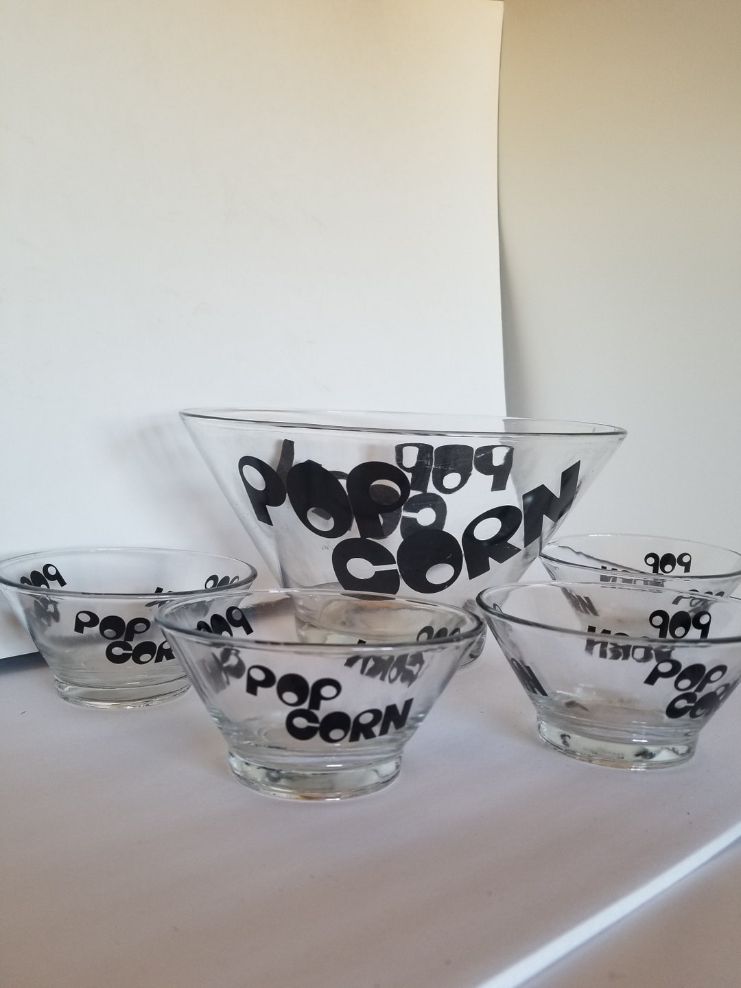 Pop Corn Bowls Large Bowl and Four Servings Vowls Pop Modern Etsy