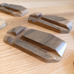 Suporte para telefone de nogueira, suporte de madeira para iPhone e iPad, suporte portátil para todos os telefones móveis