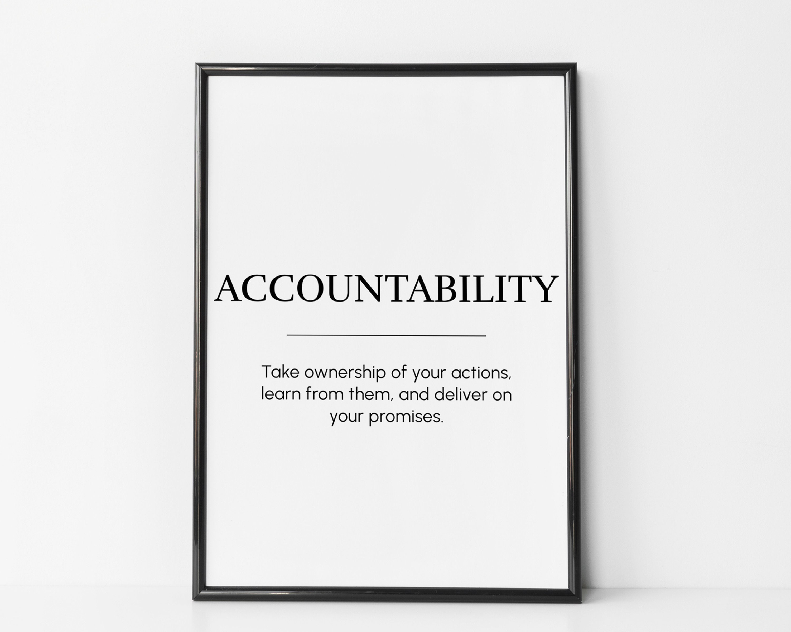 Accountability, Motivational Wall Art, Inspirational Quote Print ...