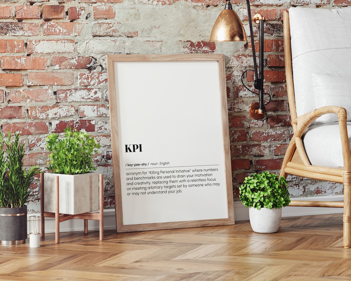 Funny Office Wall Art, KPI Definition Print, Corporate Office Poster ...