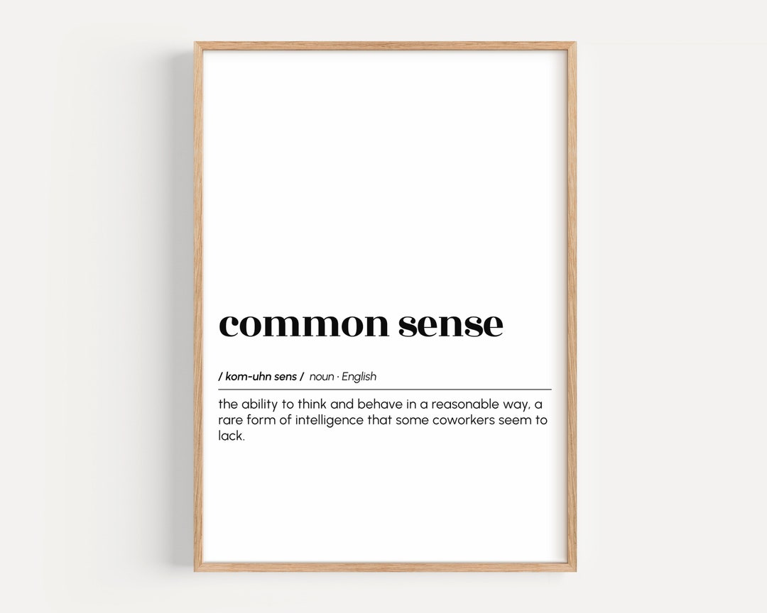 Common Sense Definition Print, Funny Office Wall Art, Cubicle Decor ...