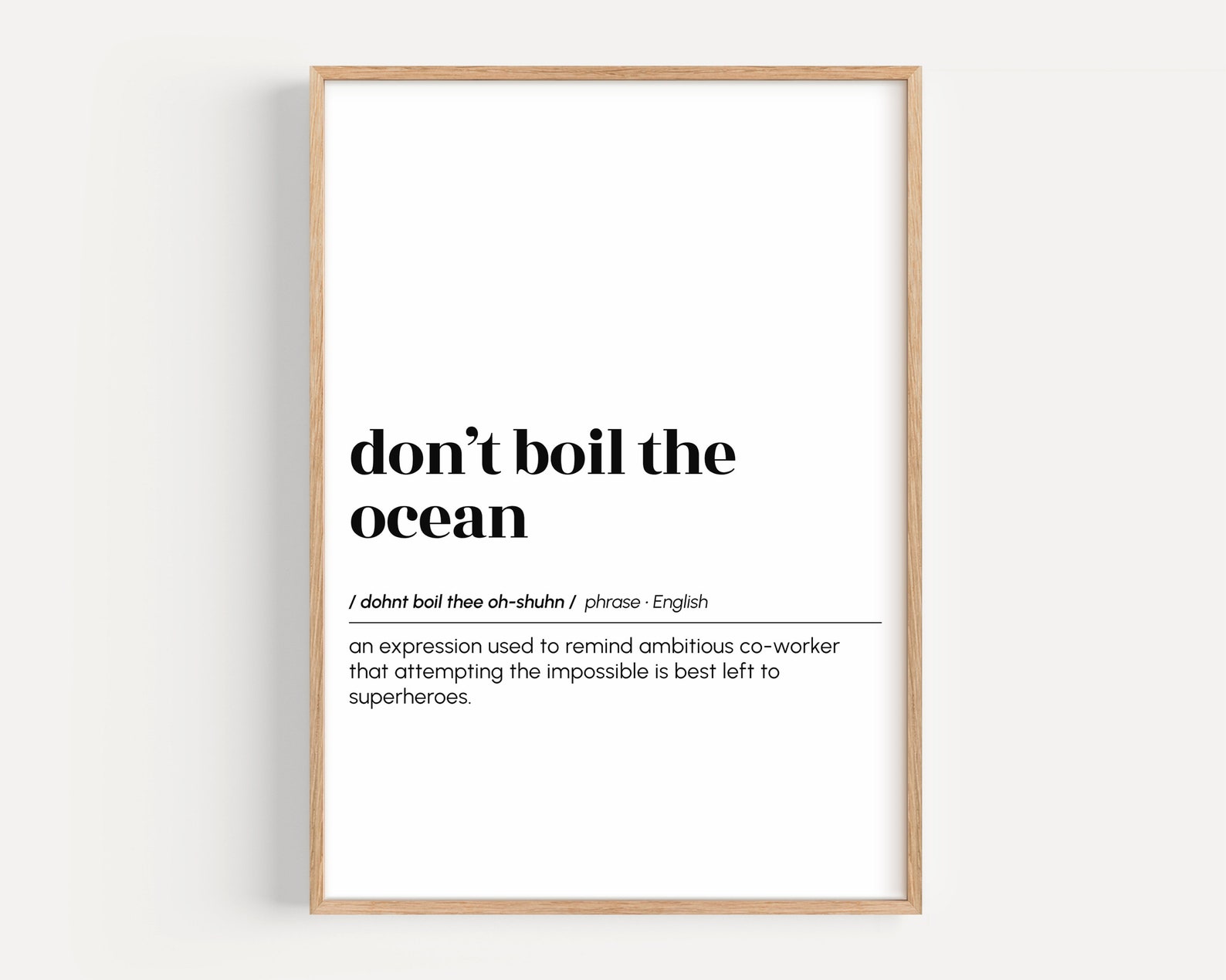 Don't Boil the Ocean, Funny Cubicle Poster, Meeting Definition Print ...