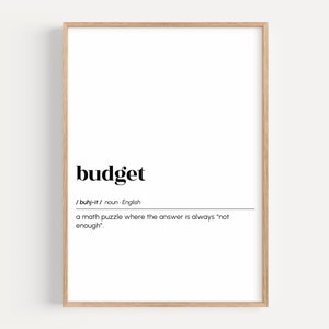 funny office wall art, budget definition print, corporate office poster, cubicle decor, printable wall art, coworker gift, digital download