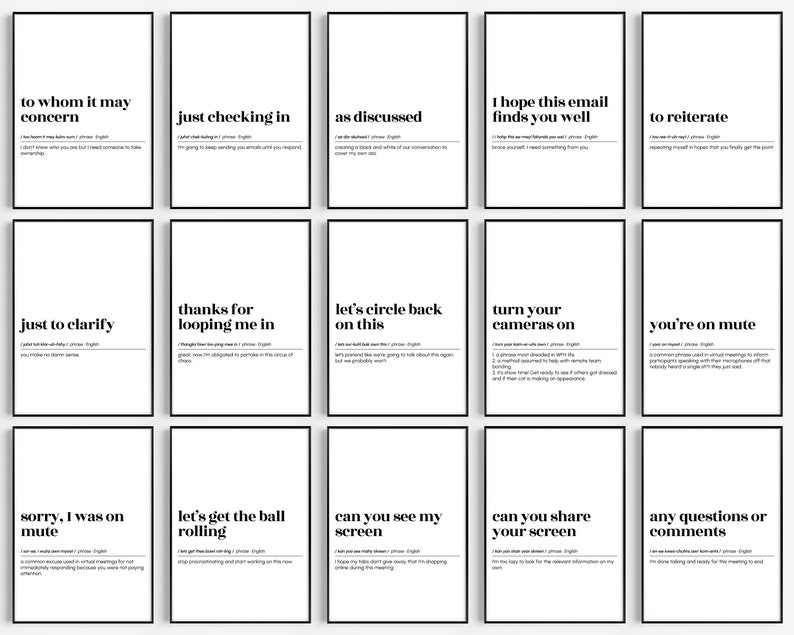 Funny Office Wall Art Set, 100 Prints Mega Bundle, Cubicle Decor ...