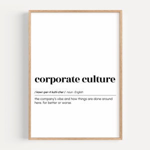 funny office wall art, corporate culture definition print, office poster, cubicle decor, printable wall art, coworker gift, digital download
