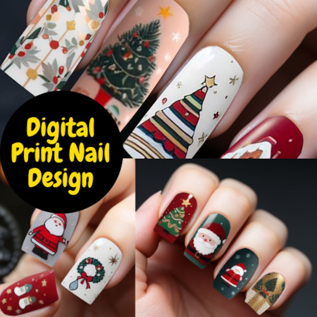 Christmas Nail Design, Christmas Design, Nail Design, Digital Download
