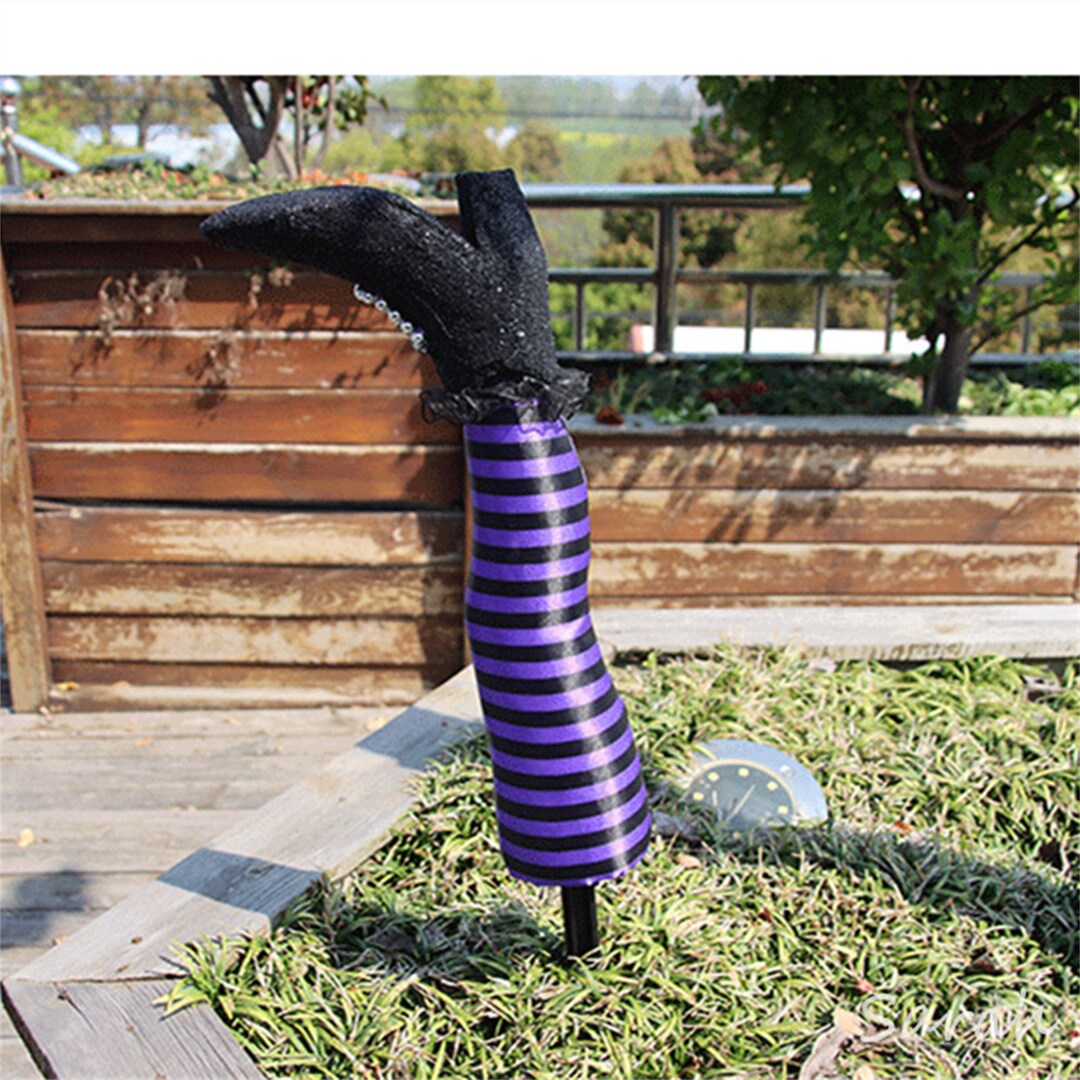 Witch Legs Yard Stakes Outdoor Halloween Decoration Garden Etsy