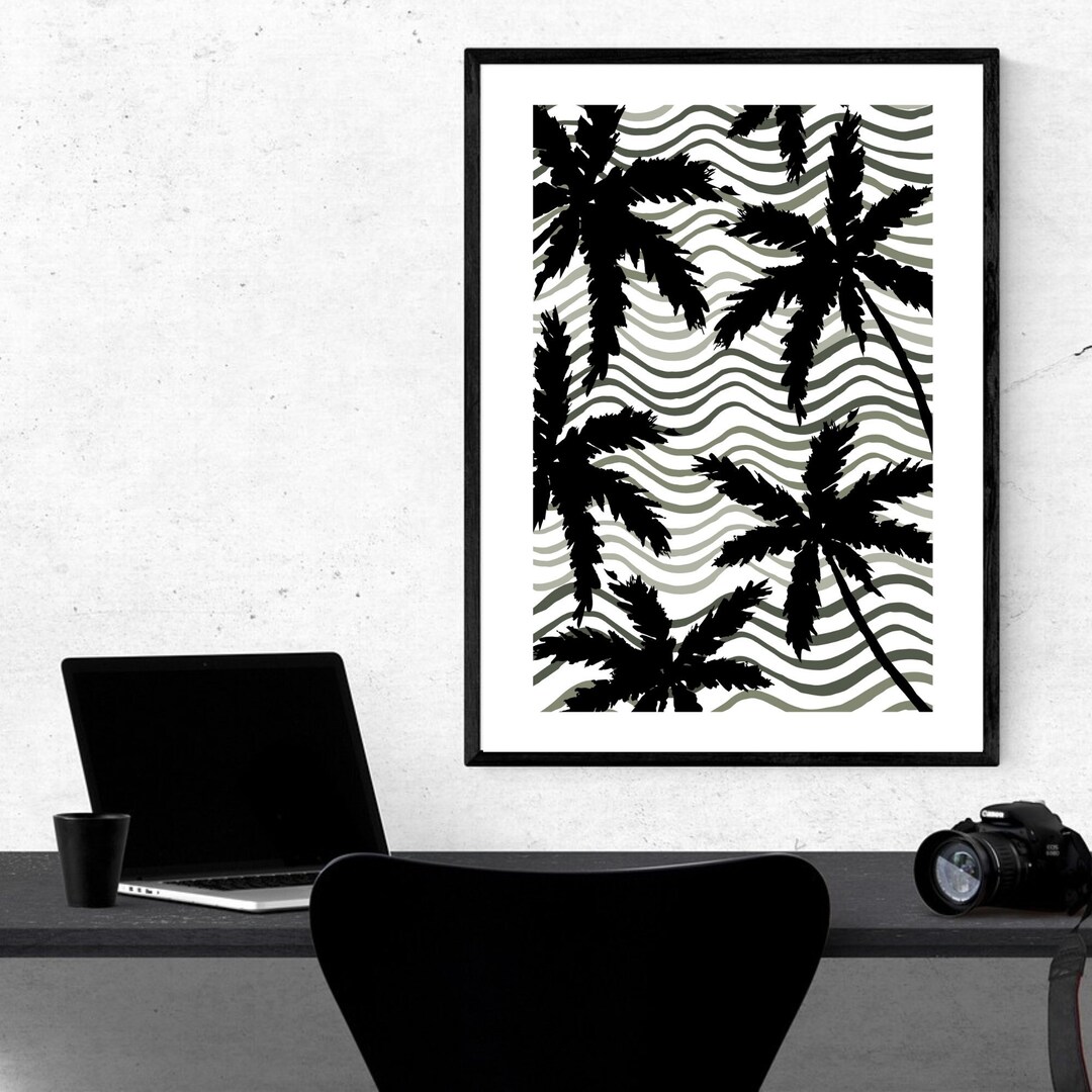 Printable Palm Tree Leaves Wall Art for Home Decor A Series Etsy
