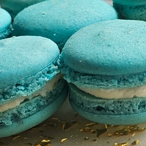 Fresh Blueberry Lemon Macarons Homemade Handmade French Cookies