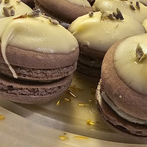 Lavender Flower Macarons Homemade Handmade French Cookies