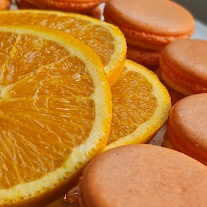 Summer Orange Cream Macarons Homemade Handmade French Cookies