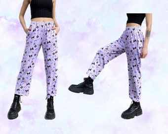 Purple Kuromi Pajama Pants, kuromi clothing, Kuromi gift, gothic kuromi, sanrio pajama pants, sanrio gift