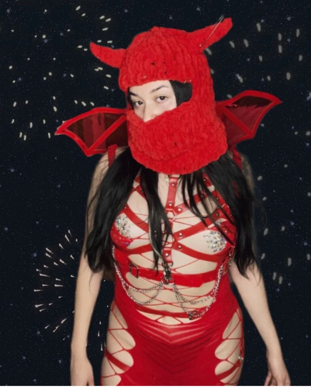 Balaclava Devil Ski Mask Devil Balaclava Devil Festival Etsy