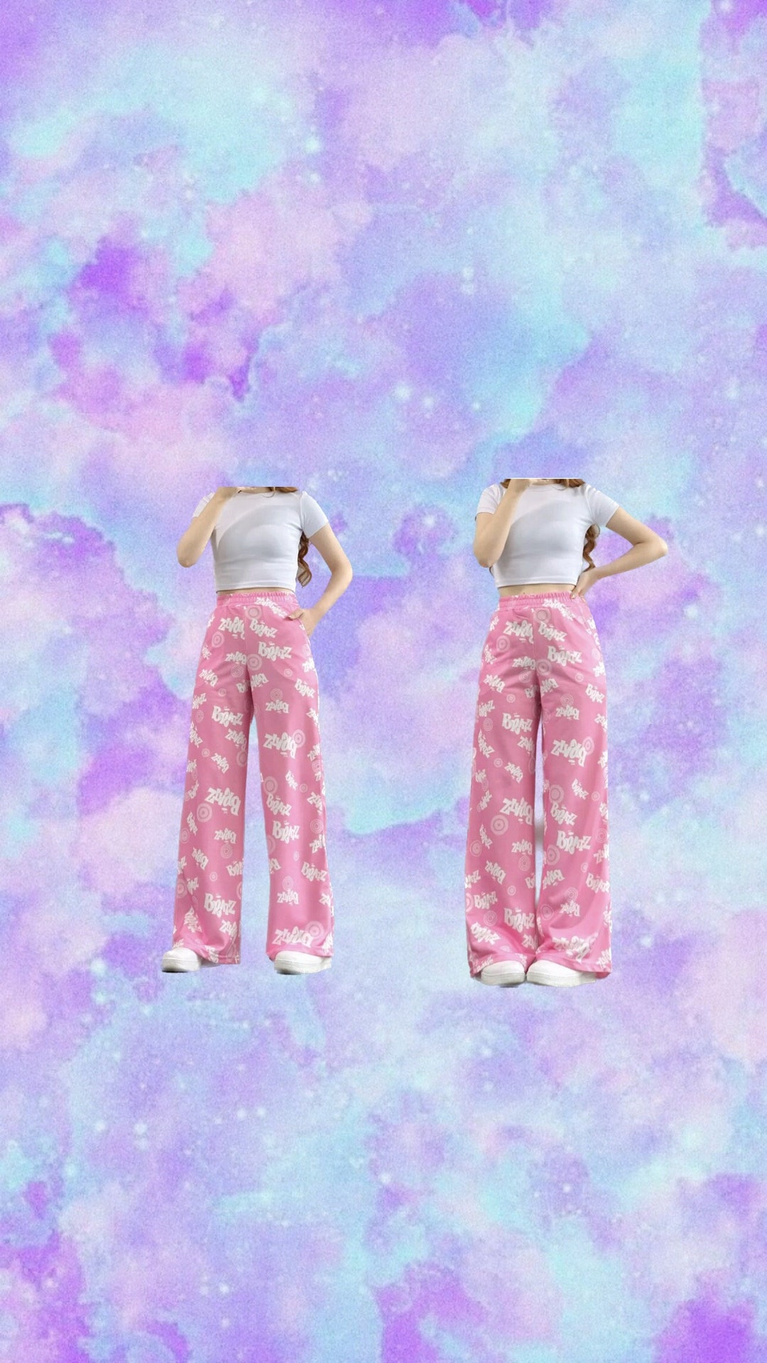 Bratz Pajama Pants Wide Leg Pyjama Pink Bratz Pajama Etsy