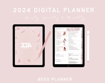 Boss Life Intention Planner| Christlicher Digital Self Care Planer|Glaube Planer Tages-, Wochen- und Monatsplaner| Kompatibilität mit Goodnotes