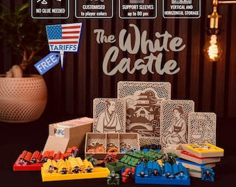 White Castle + Matcha - Inserto de madera impreso en 3D / Organizador de juegos de mesa / Agiliza la preparación y el juego / Diseño a medida / Fácil almacenamiento