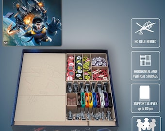 Stationfall - Inserto de madera impreso en 3D / Organizador de juegos de mesa / Agiliza la preparación y el juego / Diseño a medida / Fácil almacenamiento