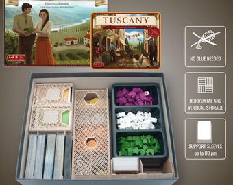 Viticulture Essential Edition - 3D Printed Wooden Insert | Board Game Organizer | Speeds Up Setup & Play | Custom Fit Design | Easy Storage