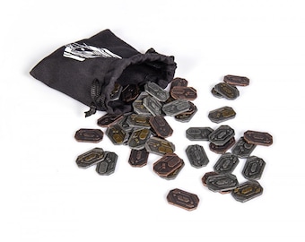 Metal coins with sci-fi theme for board games - 45 pcs