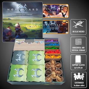 Northgard Brettspiel-Organizer - 3D Gedruckter Holzeinsatz, Einfache Aufbewahrung