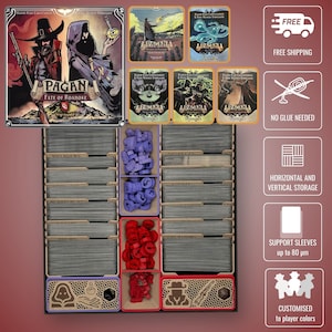 Pagan: Fate of Roanoke - 3D Printed Wood Insert | Board Game Organizer | Speeds Up Setup & Play | Custom Fit Design | Easy Storage