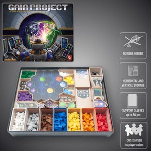 Gaia Project brädspelsorganisatör - 3D-printad träinsats