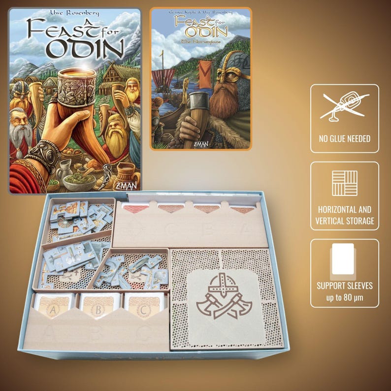 Insert pour jeu de société A Feast for Odin – Insert en bois imprimé en 3D image 1