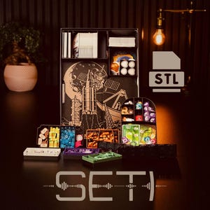 SETI - Printable STL Files | 3D printed insert | Board Game Organizer | Speeds Up Setup & Play